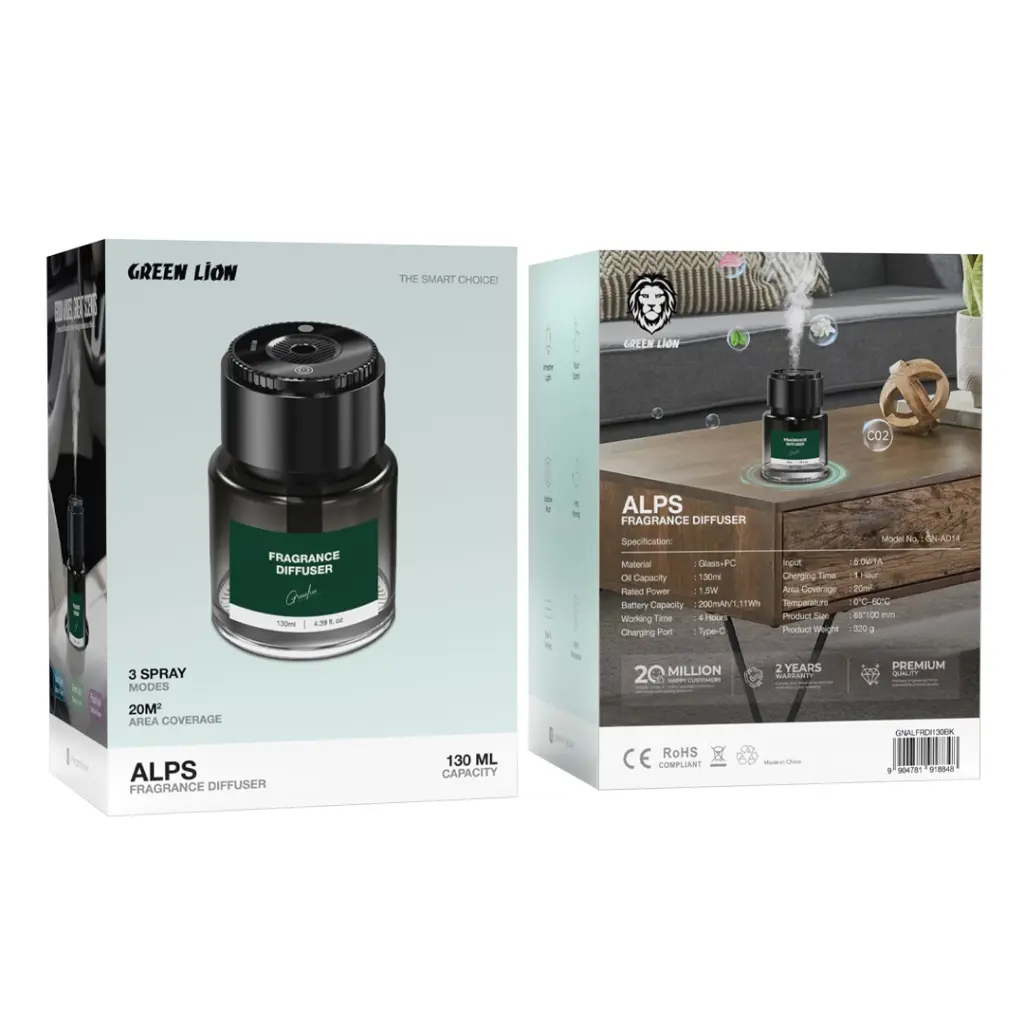 GREEN LION ALPS FRAGRANCE DIFFUSER 130ML BLACK GNALFRDI130BK thumbnail 5