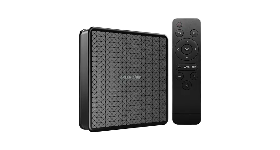 GREEN LION TV BOX ANDROID 10 4K WITH REMOTE CONTROL BLACK GNANDTVBOXBK