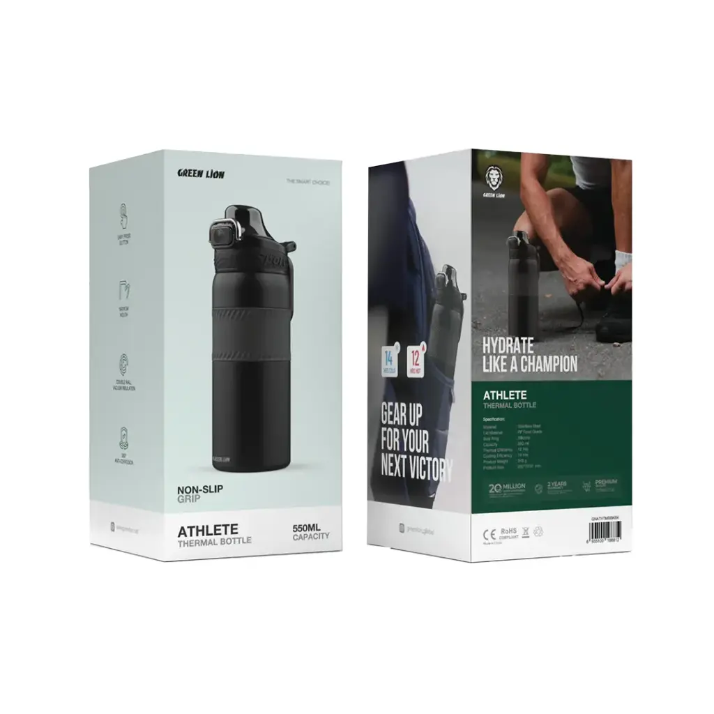 GREEN LION ATHLETE THERMAL BOTTLE BLACK GNATHTMBBKBK thumbnail 2