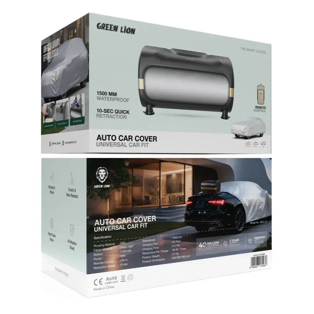GREEN LION AUTO CAR COVER UNIVERSAL CAR FIT BLACK GNAUCRCVRBK