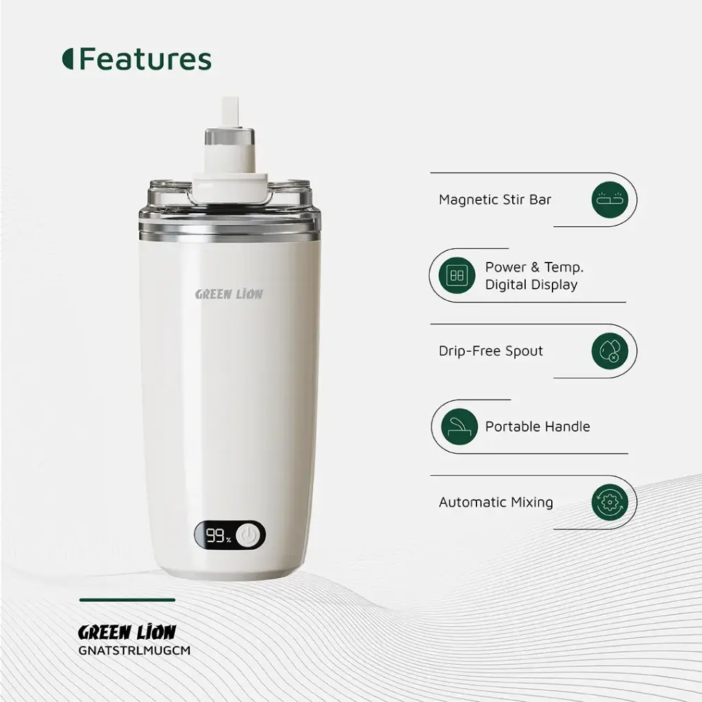GREEN LION AUTO-STIRRING MUG 350ML CREAM GNATSTRLMUGCM thumbnail 3