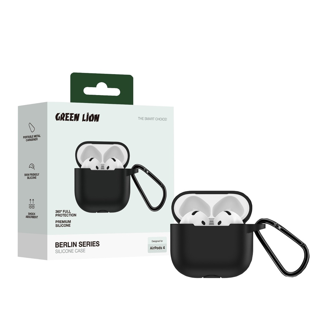 GREEN LION AIRPODS 4 BERLIN SERIES SILICONE CASE BLACK GNBRLARPD4BK thumbnail 2