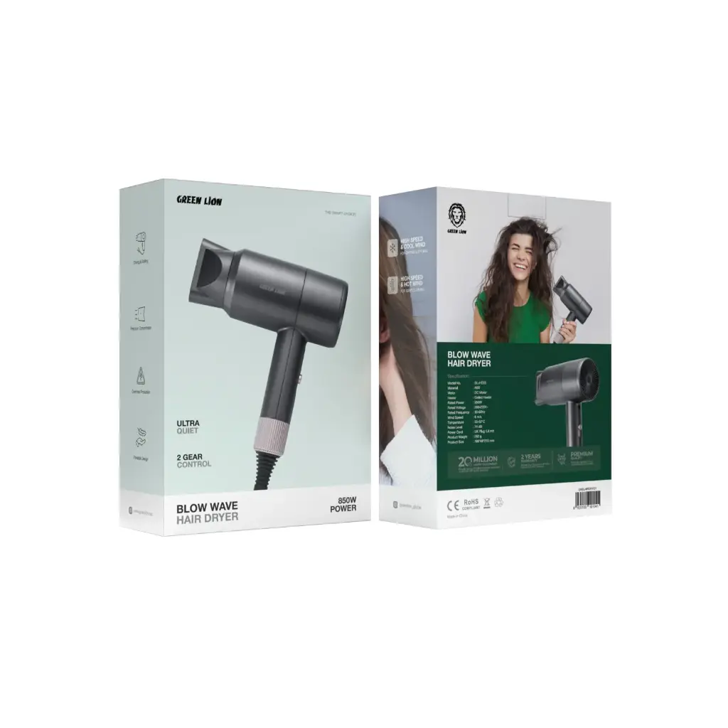 GREEN LION BLOW WAVE HAIR DRYER 850W GREY GNBLAIRDRYGY thumbnail 3