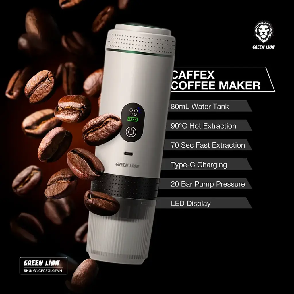 GREEN LION CAFFEX COFFEE MAKER 72W WHITE GNCFCFGL05WH thumbnail 2