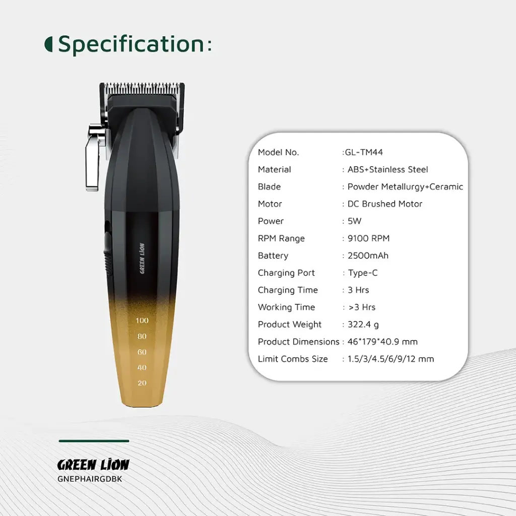 GREEN LION EDGE PRO HAIR CLIPPER GOLD BLACK GNEPHAIRGDBK thumbnail 2