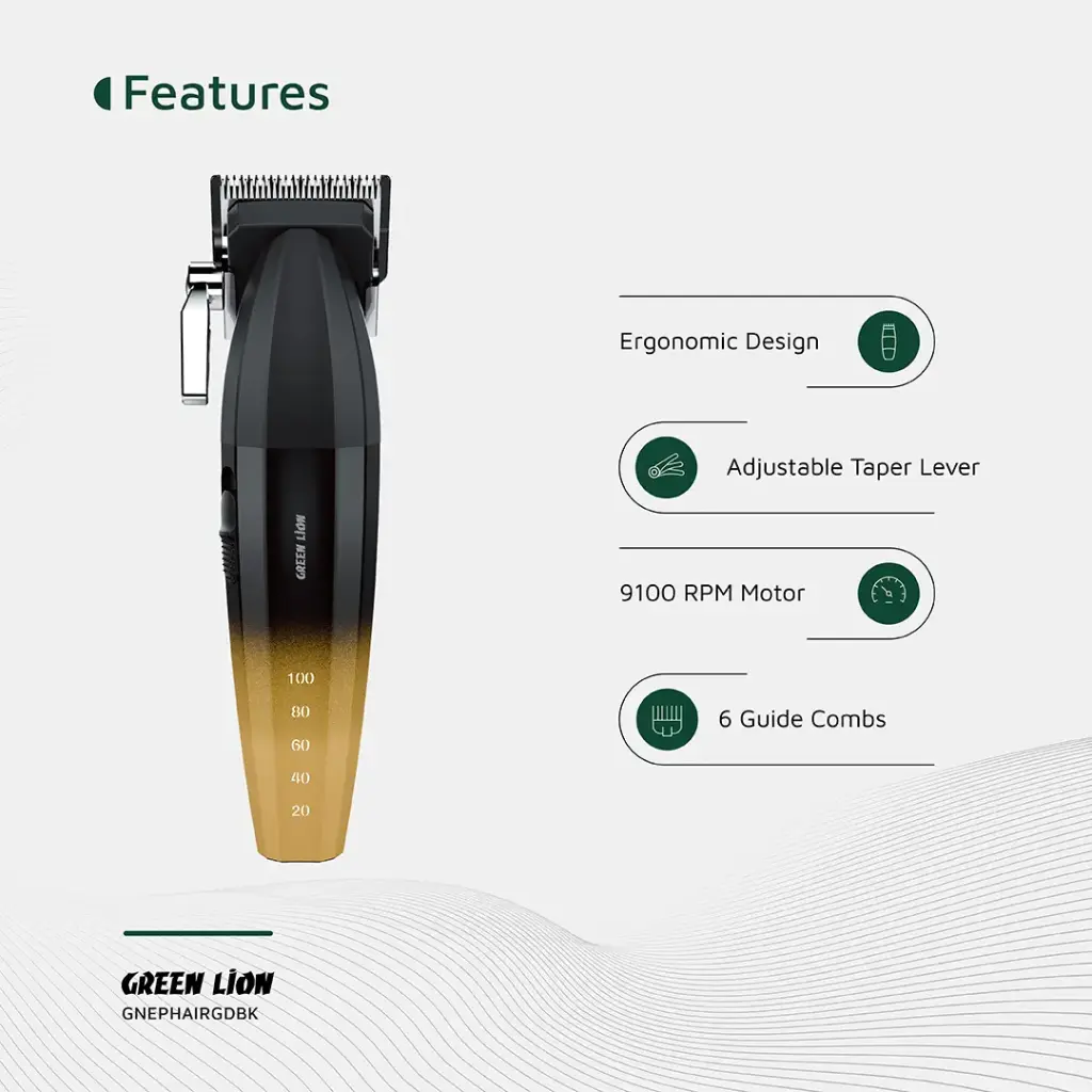 GREEN LION EDGE PRO HAIR CLIPPER GOLD BLACK GNEPHAIRGDBK thumbnail 3
