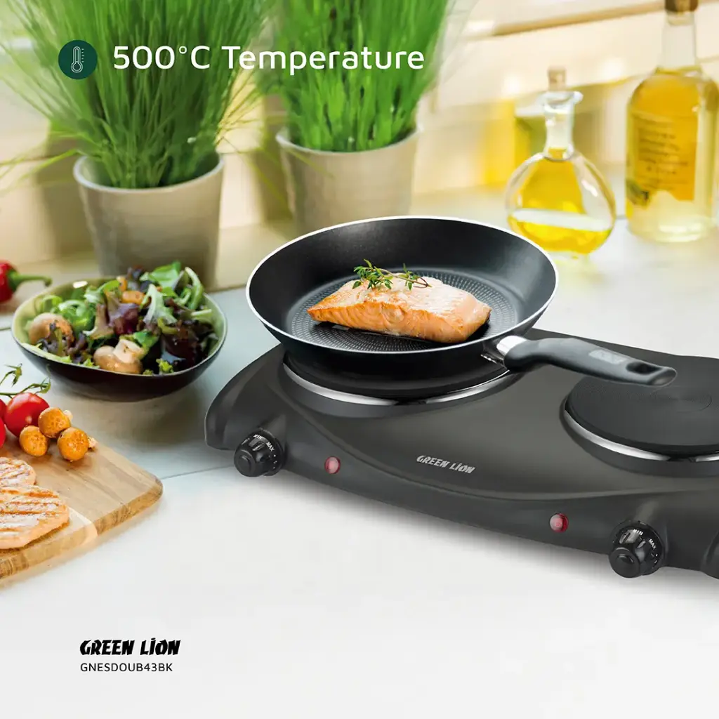 GREEN LION ELECTRIC STOVE DOUBLE HOT PLATE BLACK GNESDOUB43BK thumbnail 5