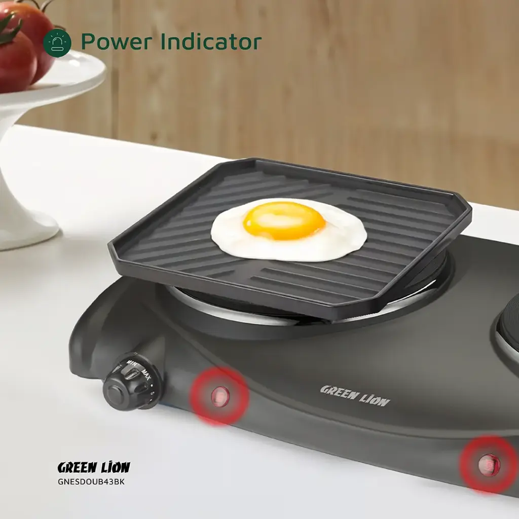 GREEN LION ELECTRIC STOVE DOUBLE HOT PLATE BLACK GNESDOUB43BK thumbnail 7