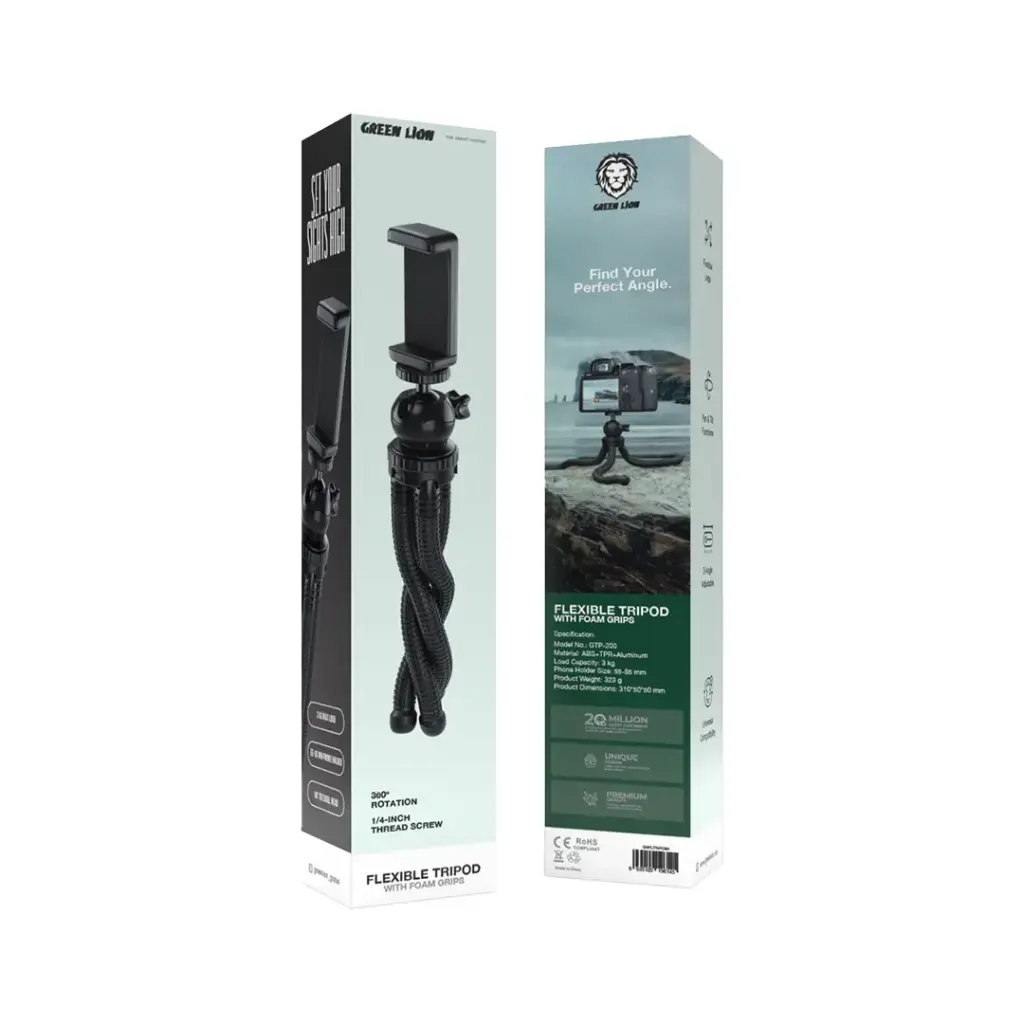 GREEN LION FLEXIBLE TRIPOD WITH FOAM GRIPS BLACK GNFLTRIPDBK thumbnail 9