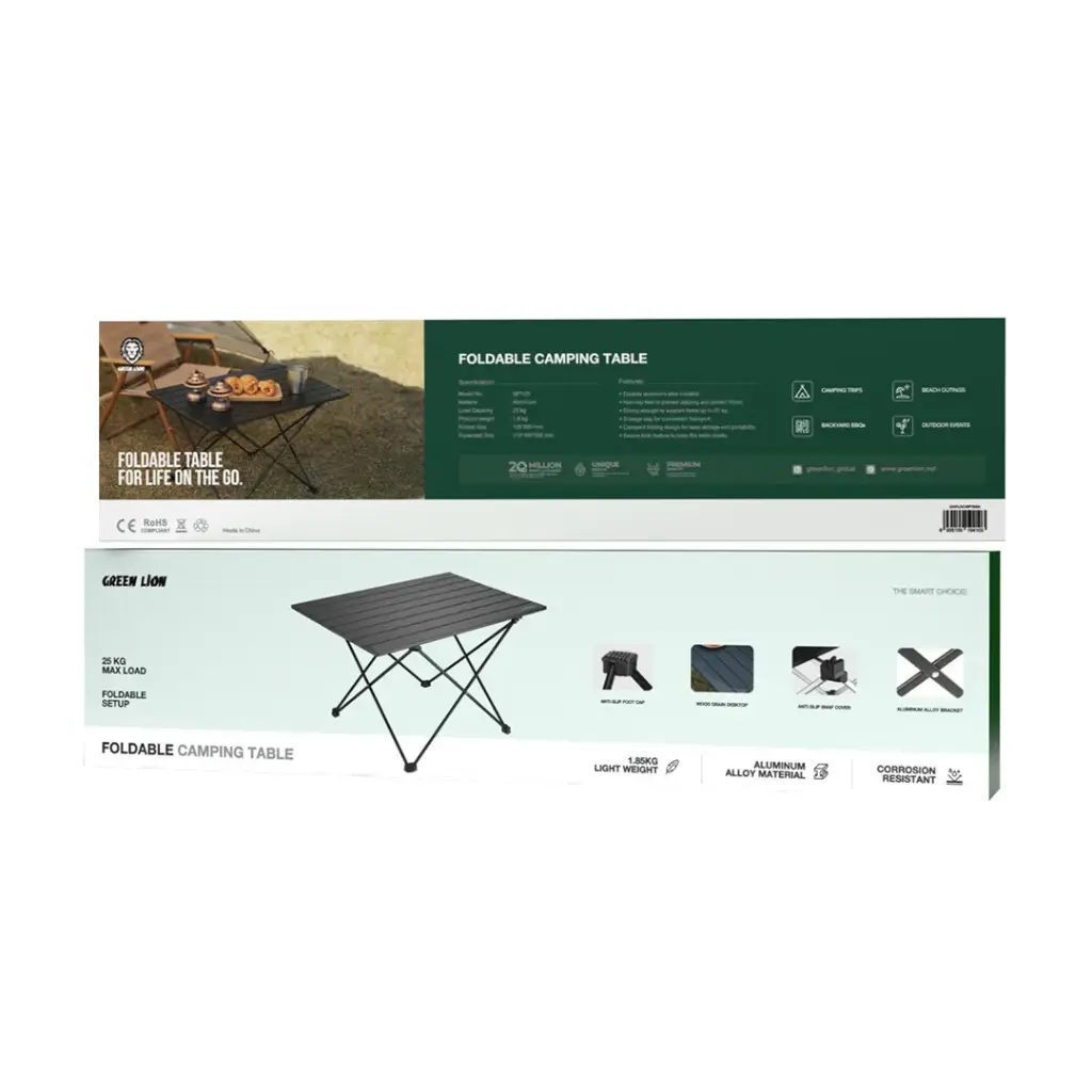 GREEN LION FOLDABLE CAMPING TABLE BLACK GNFLDCMPTBBK thumbnail 3