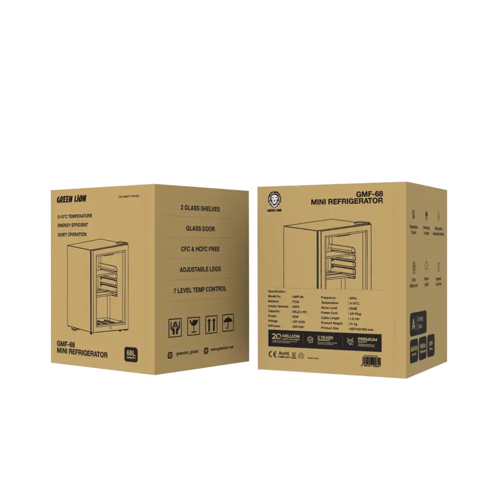 GREEN LION 68L MINI REFRIGERATOR BLACK GMF-68 GNGMF68RFGBK