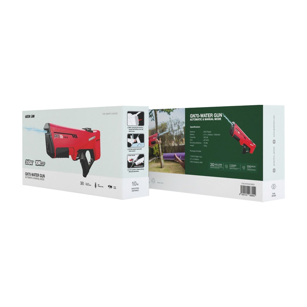GREEN LION GN70 WATER GUN AUTOMATIC & MANUAL MODE RED GNGN70WGBRD thumbnail 3