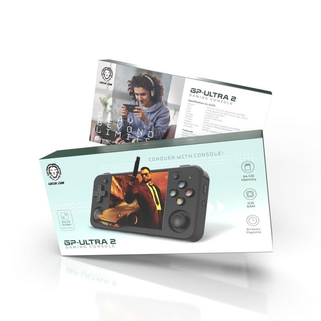 Green Lion Gaming Console GP-Ultra 2 - 1GB-64GB in Sleek Black thumbnail 3