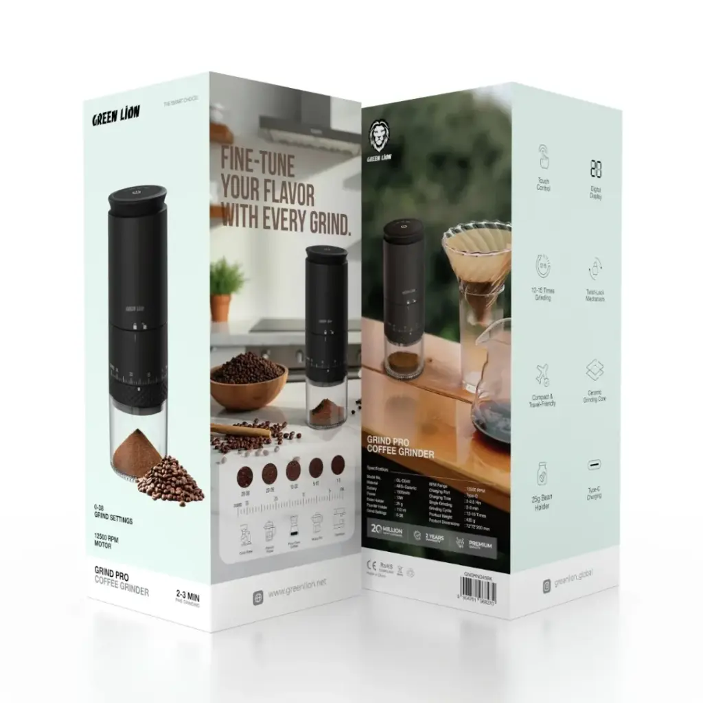 GREEN LION GRIND PRO COFFEE GRINDER RECHARGEABLE BLACK GNGRND45BK thumbnail 7