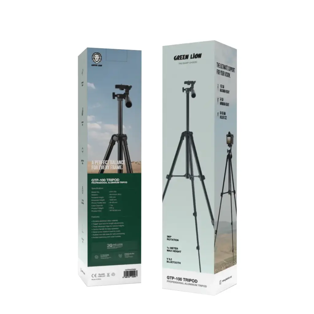 GREEN LION GTP-100 TRIPOD PROFESSIONAL ALUMINUM BLACK GNTP100TRIBK thumbnail 2