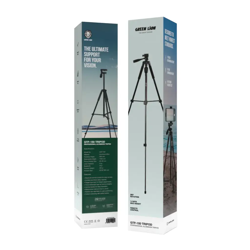 GREEN LION GTP-150 TRIPOD PROFESSIONAL ALUMINUM BLACK GNTP150TRIBK thumbnail 2