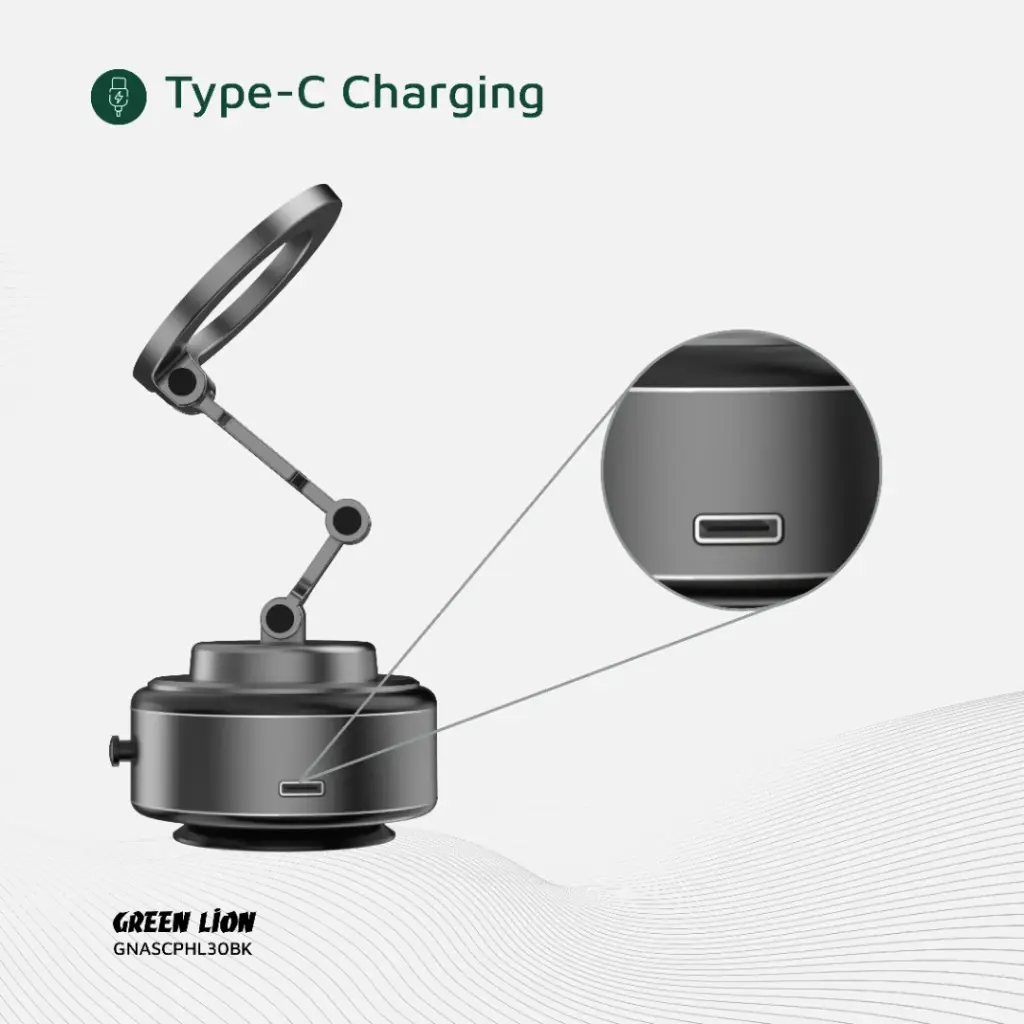 GREEN LION AUTO SUCTION PHONE HOLDER MATTE BLACK GX-30 GNASCPHL30BK thumbnail 4