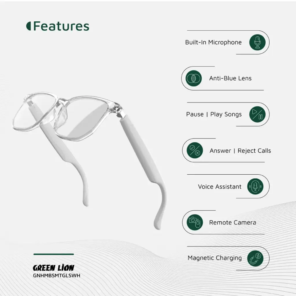 GREEN LION HAMBURG SMART GLASSES WHITE GNHMBSMTGLSWH thumbnail 2