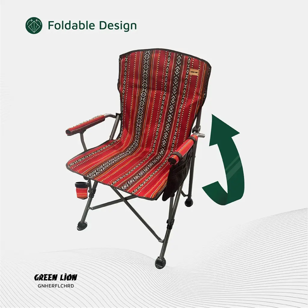 GREEN LION HERITAGE FOLDABLE CHAIR RED GNHERFLCHRD thumbnail 5