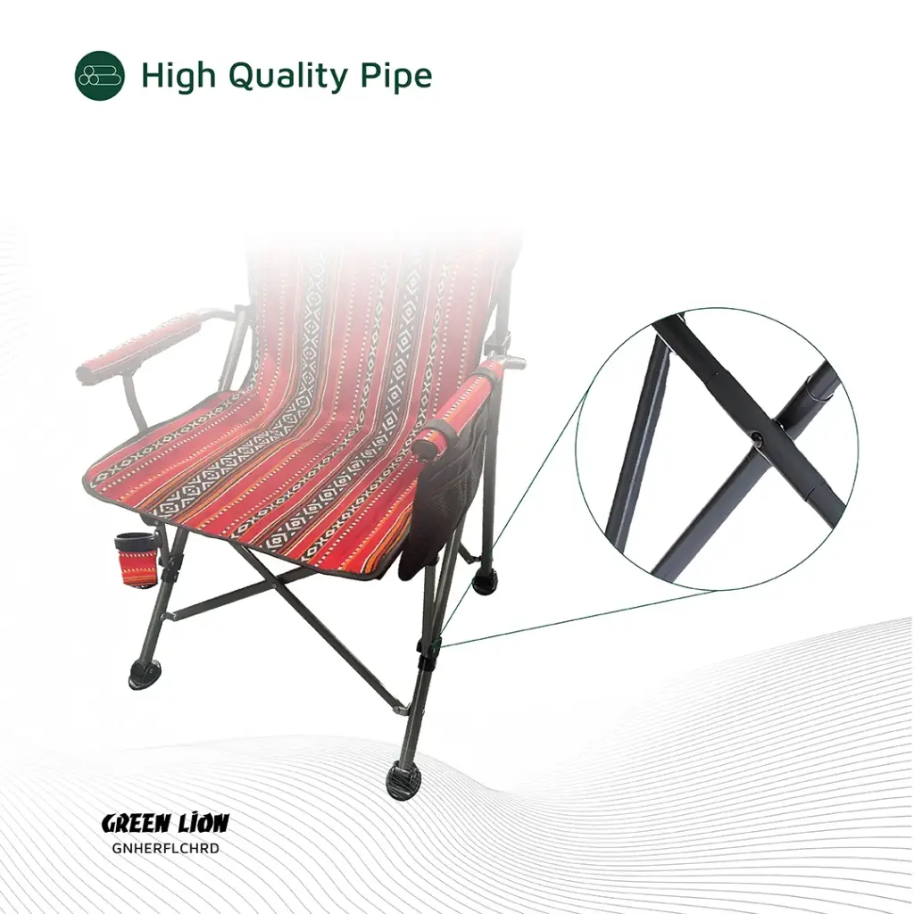 GREEN LION HERITAGE FOLDABLE CHAIR RED GNHERFLCHRD thumbnail 4