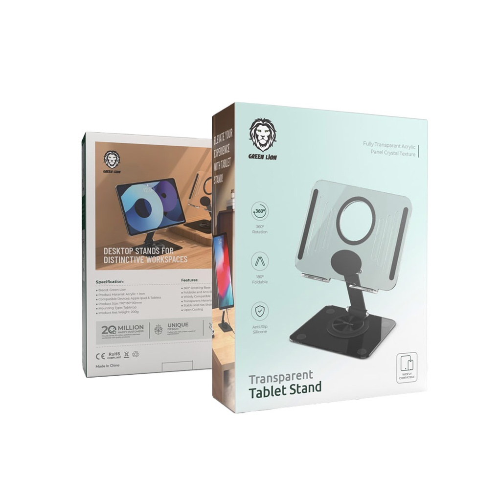 GREEN LION TRANSPARENT TABLET STAND GNTRTABSTDBK thumbnail 2