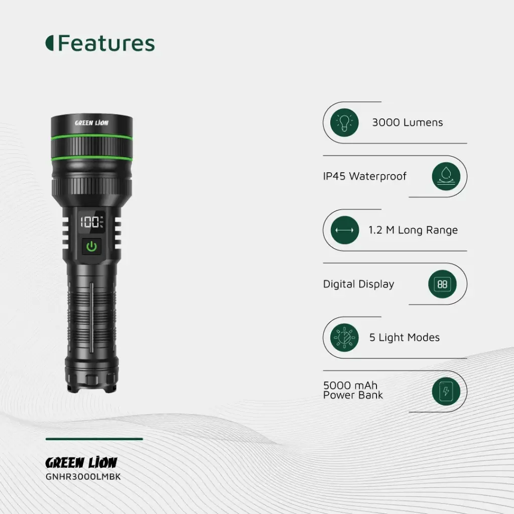 GREEN LION HYPER RAY PRO 3000LM BLACK GNHR3000LMBK thumbnail 3