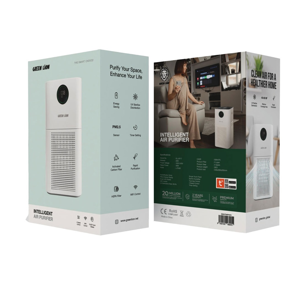 GREEN LION INTELLIGENT AIR PURIFIER WHITE GNINTAIRPWH thumbnail 2