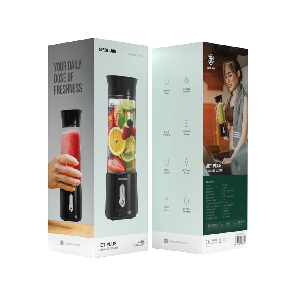 GREEN LION JETPLUS SIX BLADED JUICER BLACK GNJETPLSB thumbnail 2