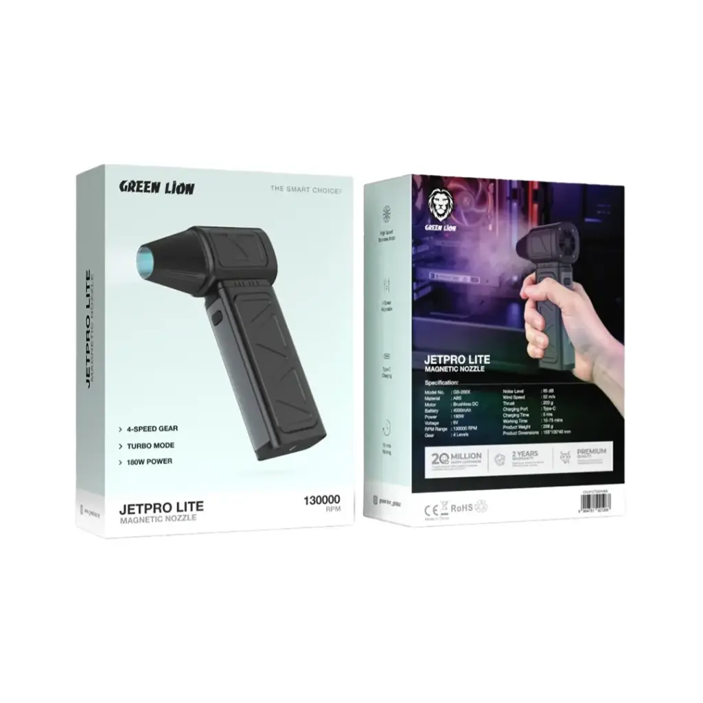 GREEN LION JET PRO LITE MAGNETIC NOZZLE 130000 RPM BLACK GNJPLT180WBK thumbnail 3