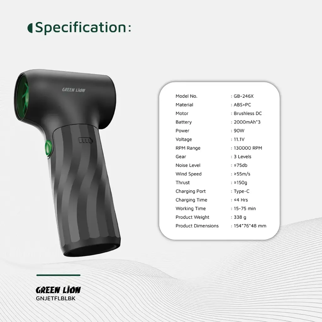 GREEN LION JETFLOW AIR BLOWER BLACK GNJETFLBLBK thumbnail 7