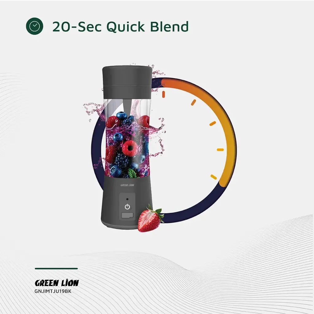 GREEN LION JUICE MATE PORTABLE JUICER 380ML BLACK GNJIMTJU19BK thumbnail 5