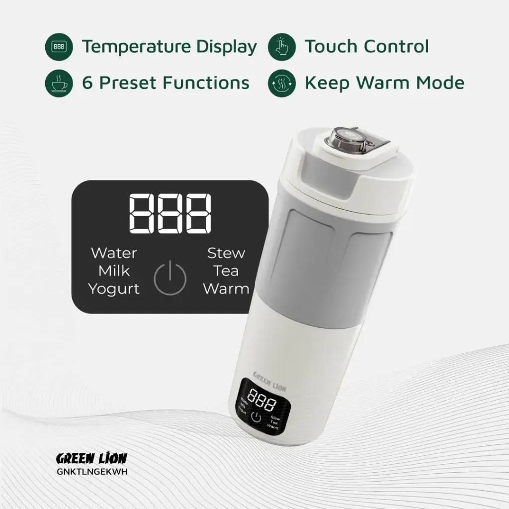 GREEN LION KETTLE & GO ELECTRIC KETTLE 600ML WHITE GNKTLNGEKWH thumbnail 5