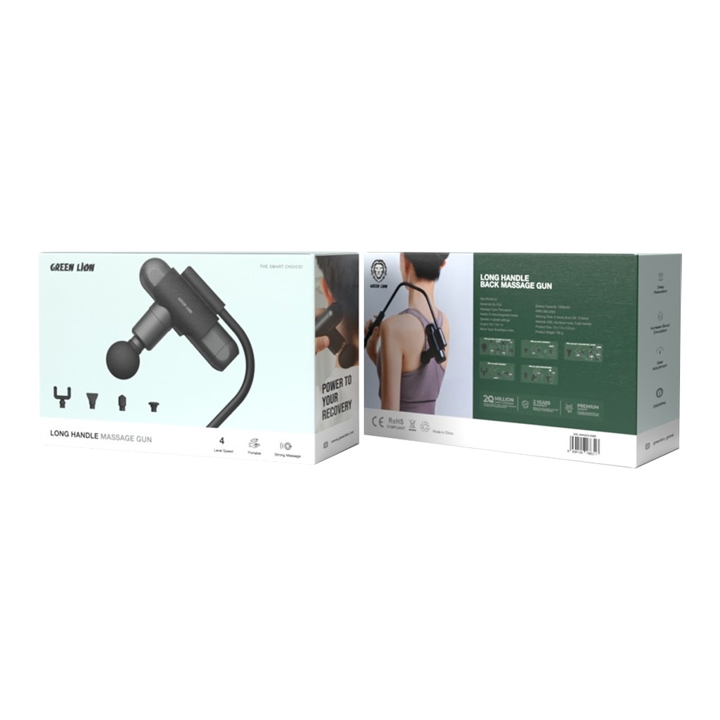 GREEN LION LONG HANDLE MASSAGE GUN BLACK GNLHMASGUNBK thumbnail 3