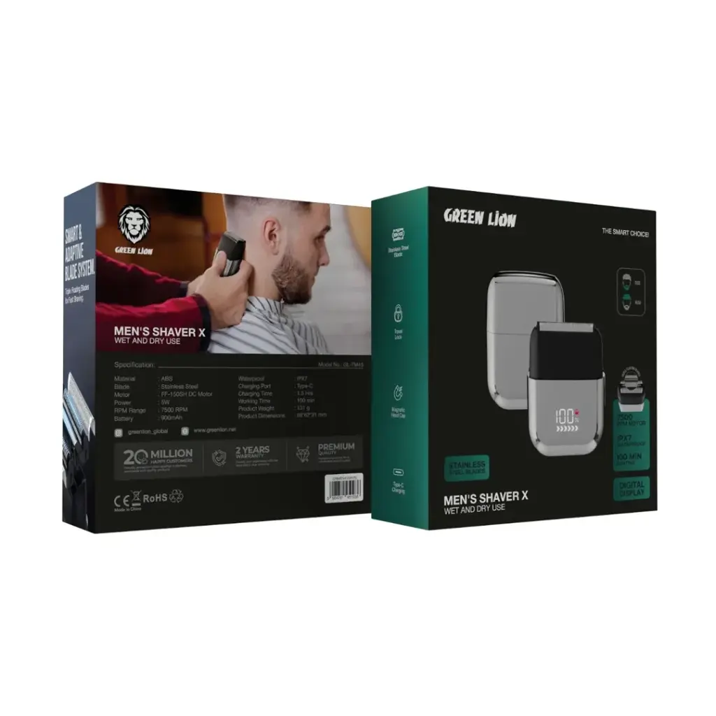 GREEN LION MENS SHAVER X WET AND DRY USE SILVER GNMEN45SHVSL thumbnail 6