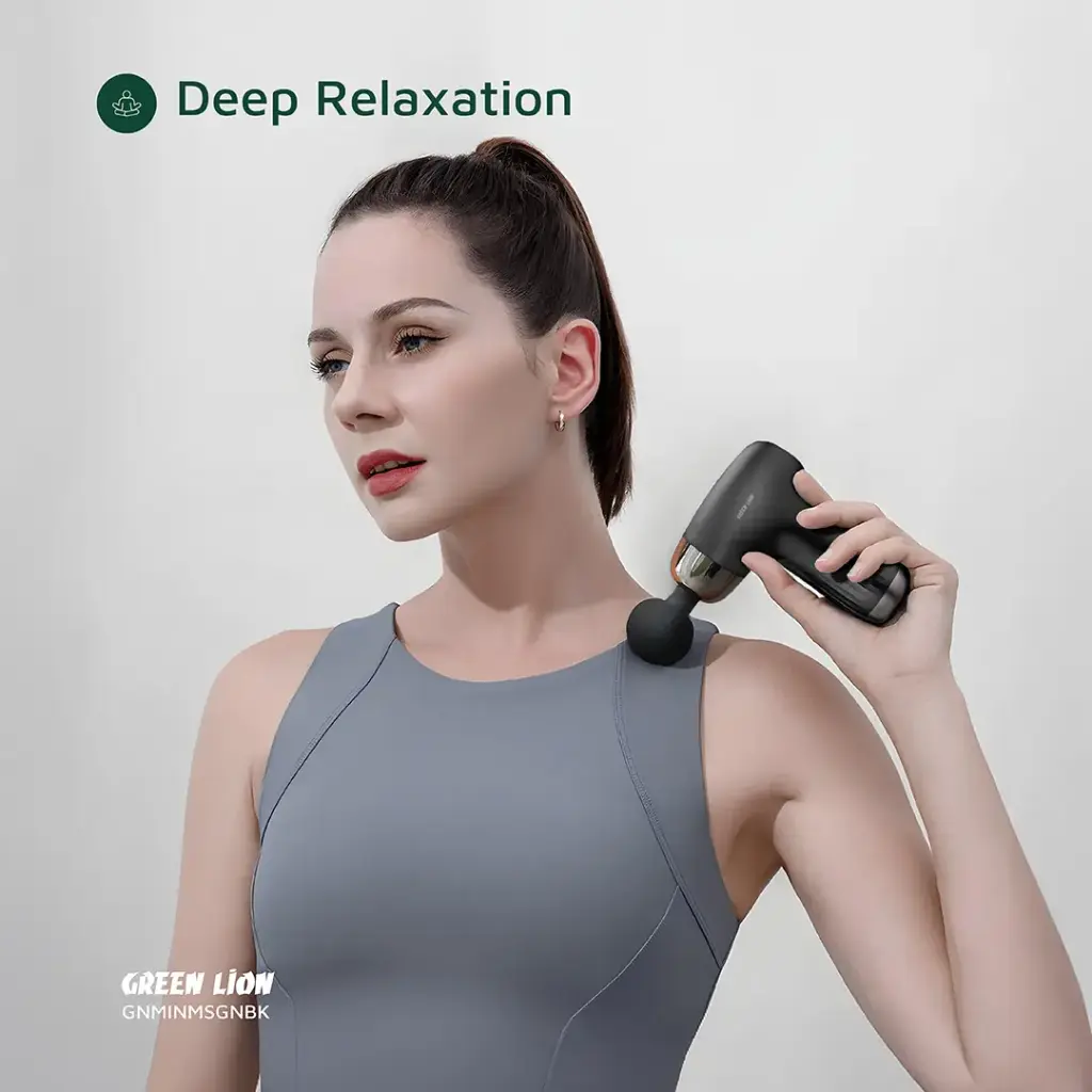 GREEN LION MINI MASSAGE GUN 6 SPEED LEVELS BLACK GNMINMSGNBK thumbnail 5