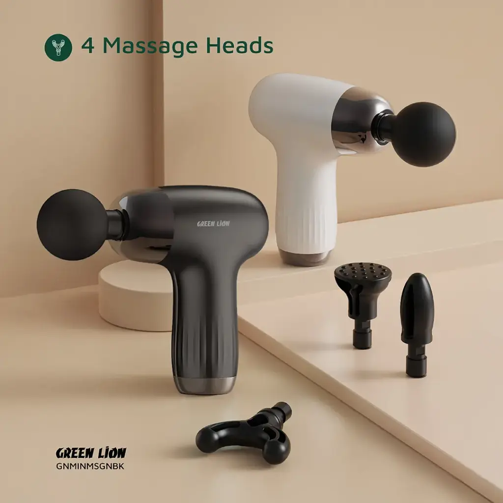 GREEN LION MINI MASSAGE GUN 6 SPEED LEVELS BLACK GNMINMSGNBK thumbnail 4