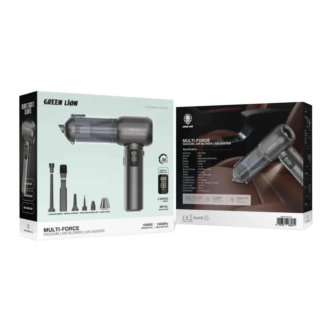 GREEN LION MULTI-FORCE VACUUM AIR BLOWER AIR DUSTER GRAY GNMUFORCEGY thumbnail 3