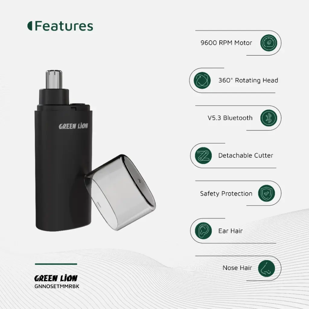 GREEN LION NOSE PRO NOSE AND EAR TRIMMER BLACK GNNOSETMMRBK thumbnail 5