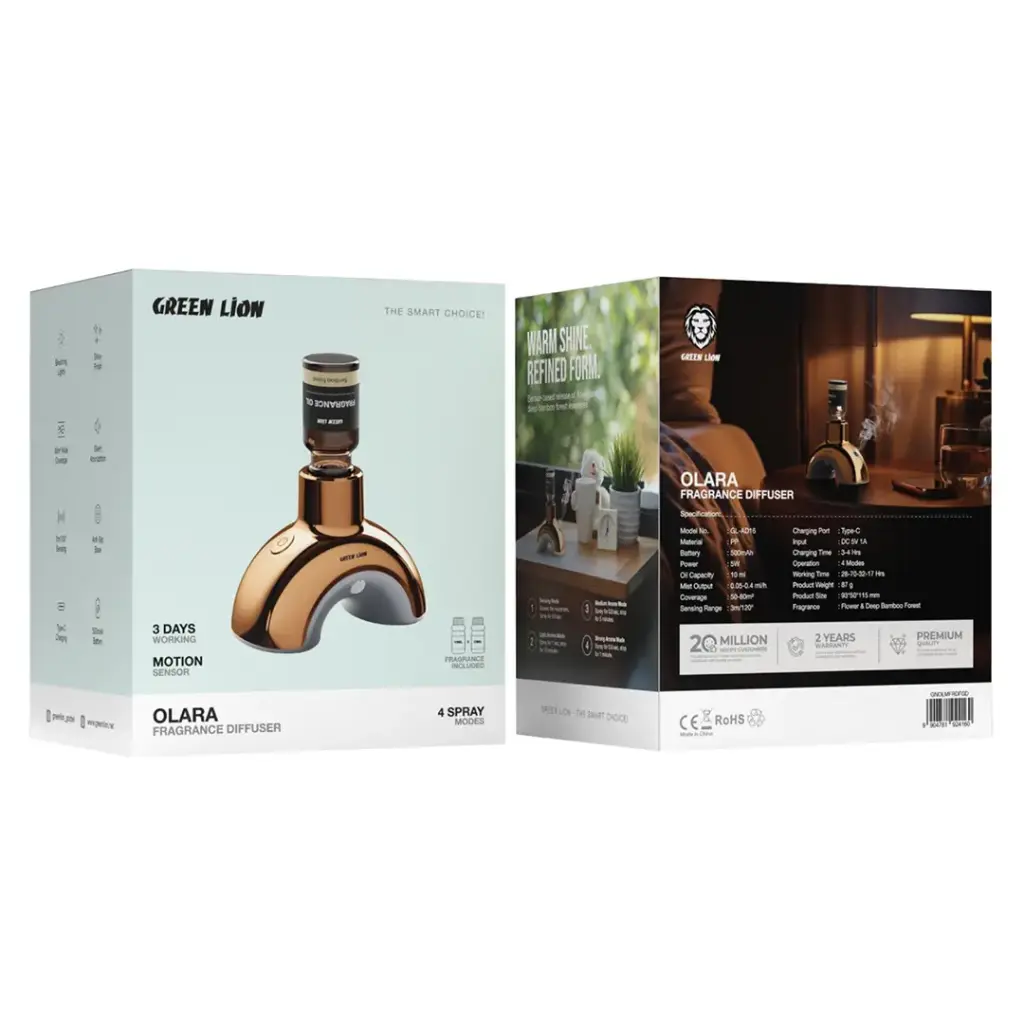 GREEN LION OLARA FRAGRANCE DIFFUSER GOLD GNOLMFRDFGD thumbnail 3
