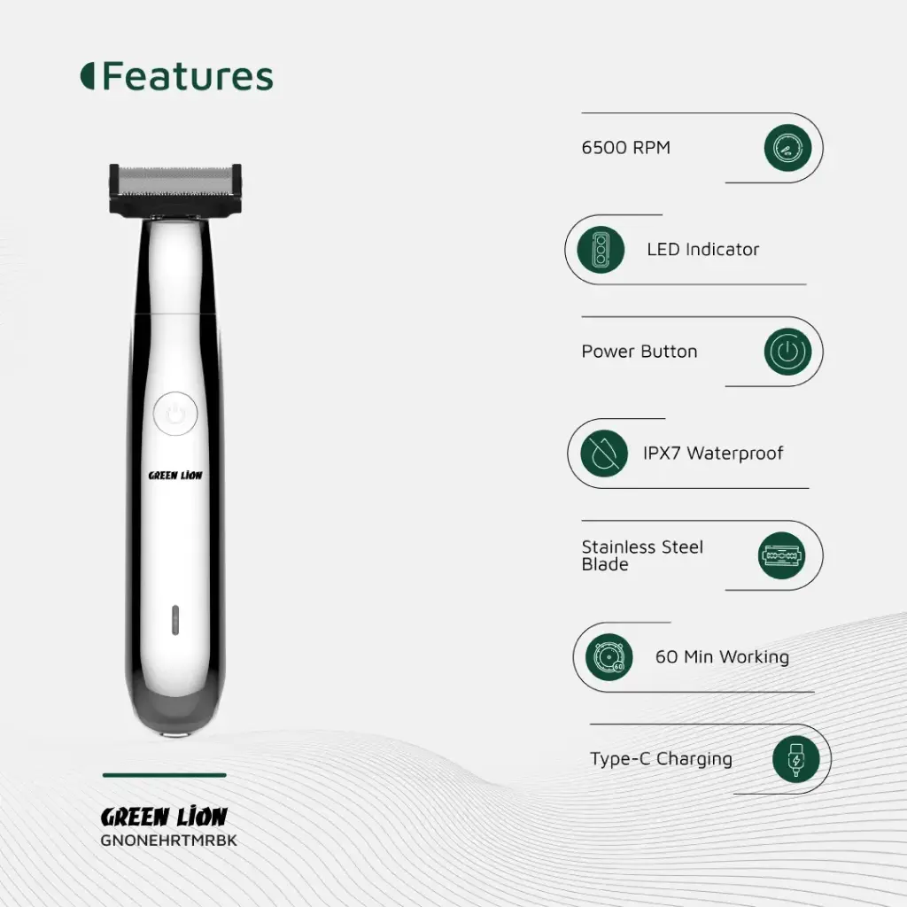 GREEN LION ONE BLADE PRO HAIR TRIMMER BLACK GNONEHRTMRBK thumbnail 3