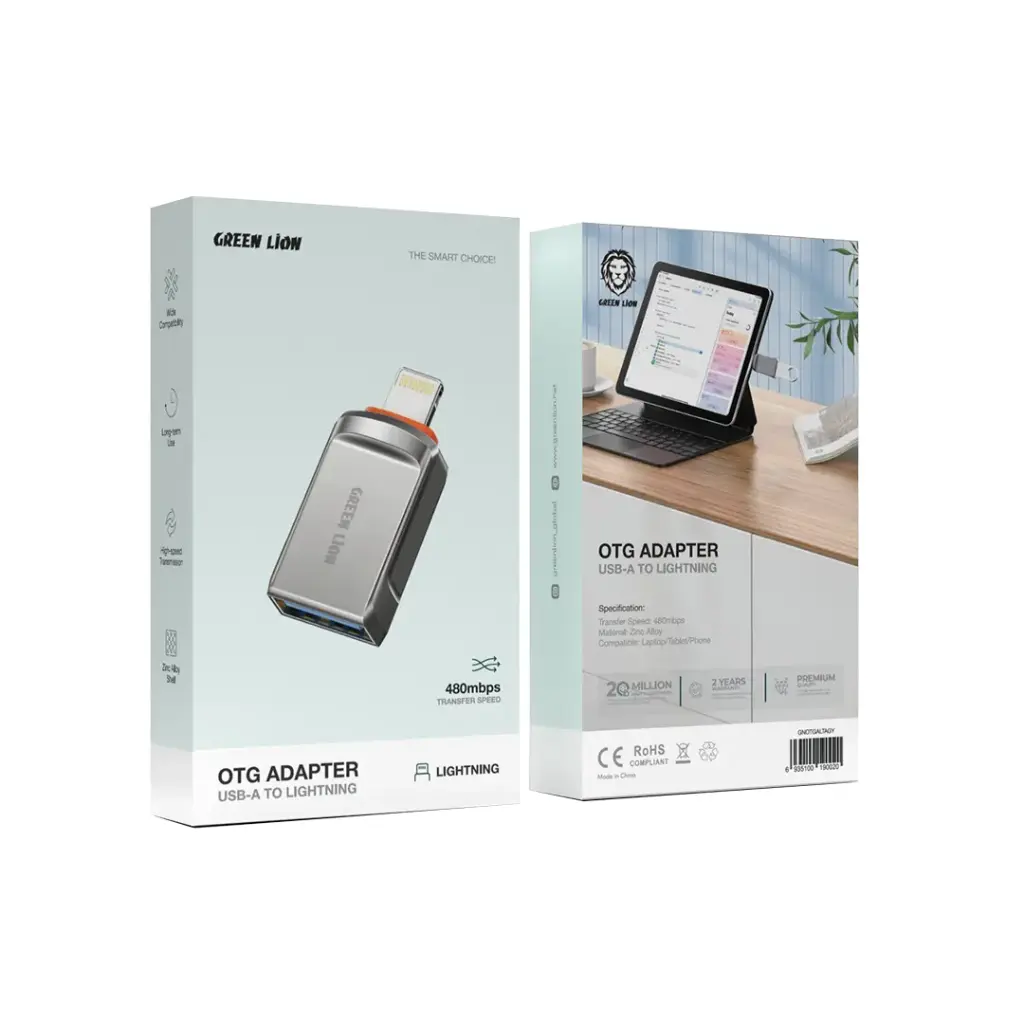 GREEN LION OTG ADAPTER USB A TO USB C GRAY GNOTGACTAGY thumbnail 2