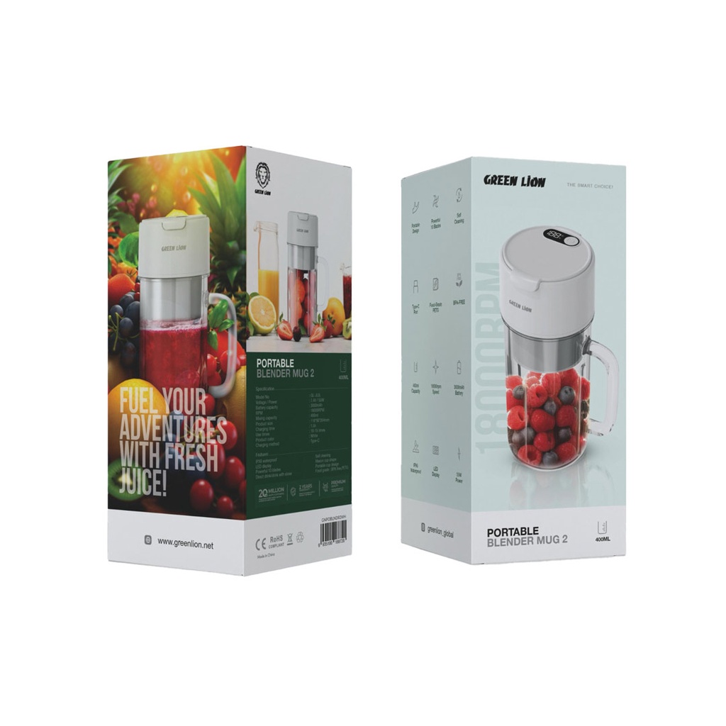 GREEN LION PORTABLE BLENDER MUG 2 WHITE GNPOBLNDR2W thumbnail 4