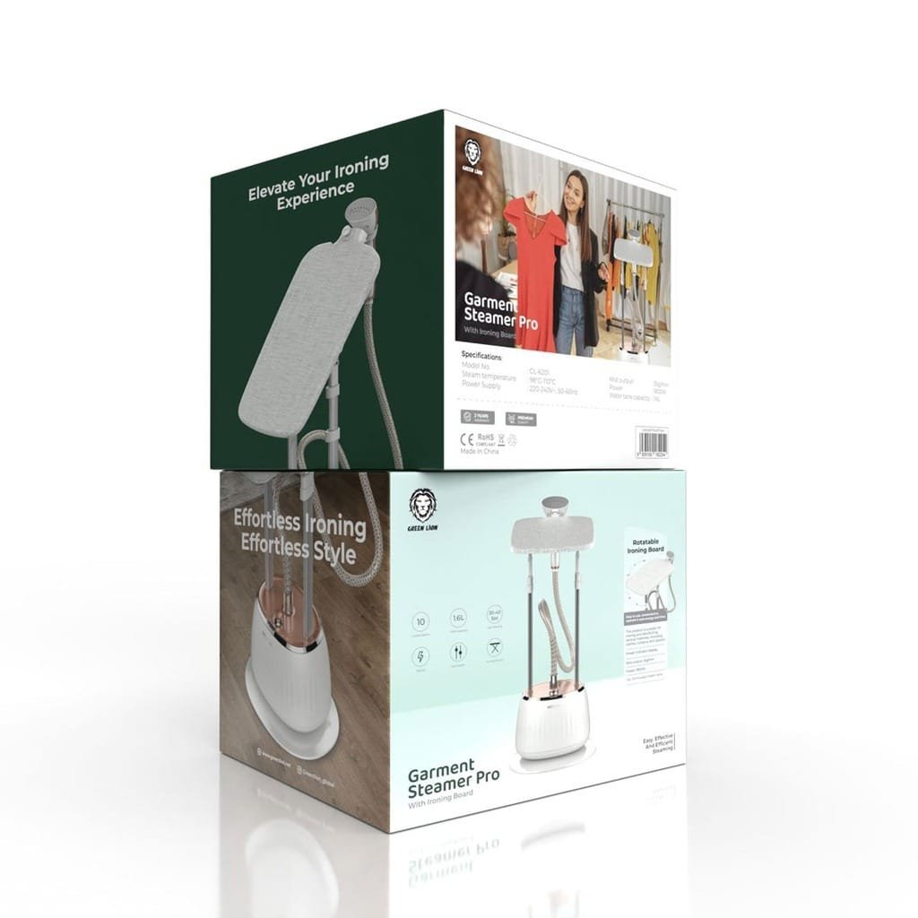 GREEN LION PORTABLE HOUSEHOLD GARMENT STEAMER PRO 7 FUNCTIONAL WHITE GNGMPTSIN7FWH thumbnail 2