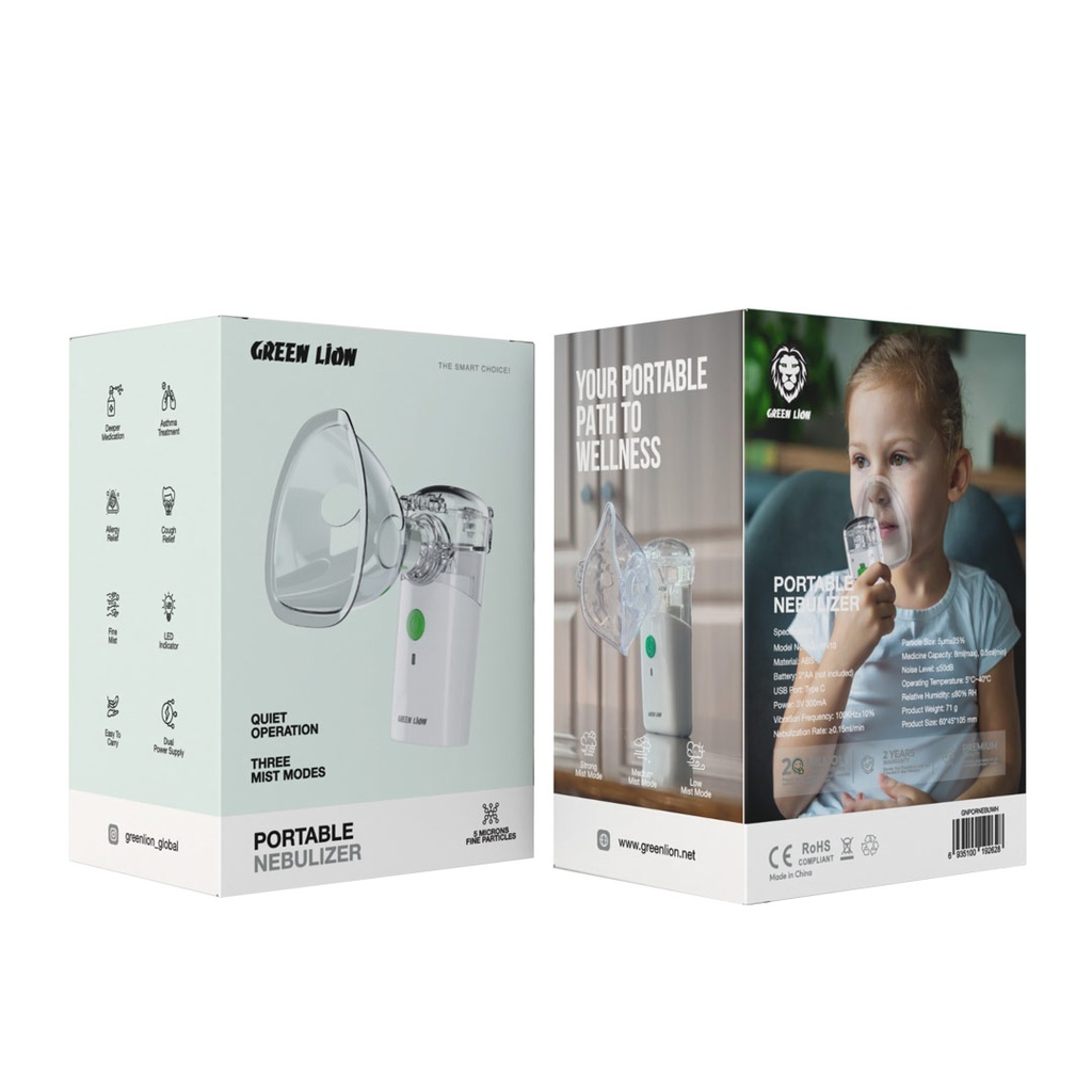 GREEN LION PORTABLE NEBULIZER WHITE GNPORNEBUWH thumbnail 2