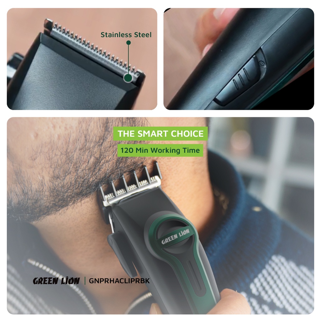 GREEN LION PROFESSIONAL HAIR CLIPPER BLACK GNPRHACLIPRBK thumbnail 4