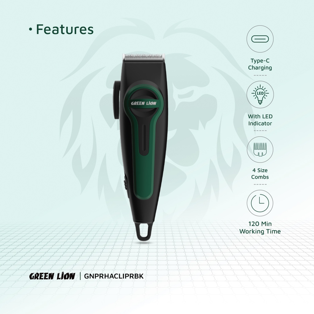 GREEN LION PROFESSIONAL HAIR CLIPPER BLACK GNPRHACLIPRBK thumbnail 7