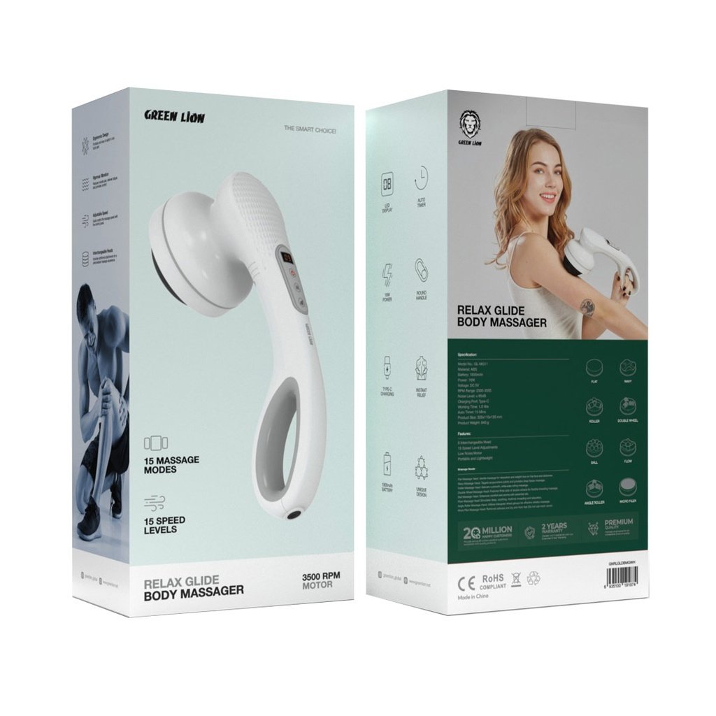 GREEN LION RELAX GLIDE BODY MASSAGER WHITE GNRLGLDBMGWH