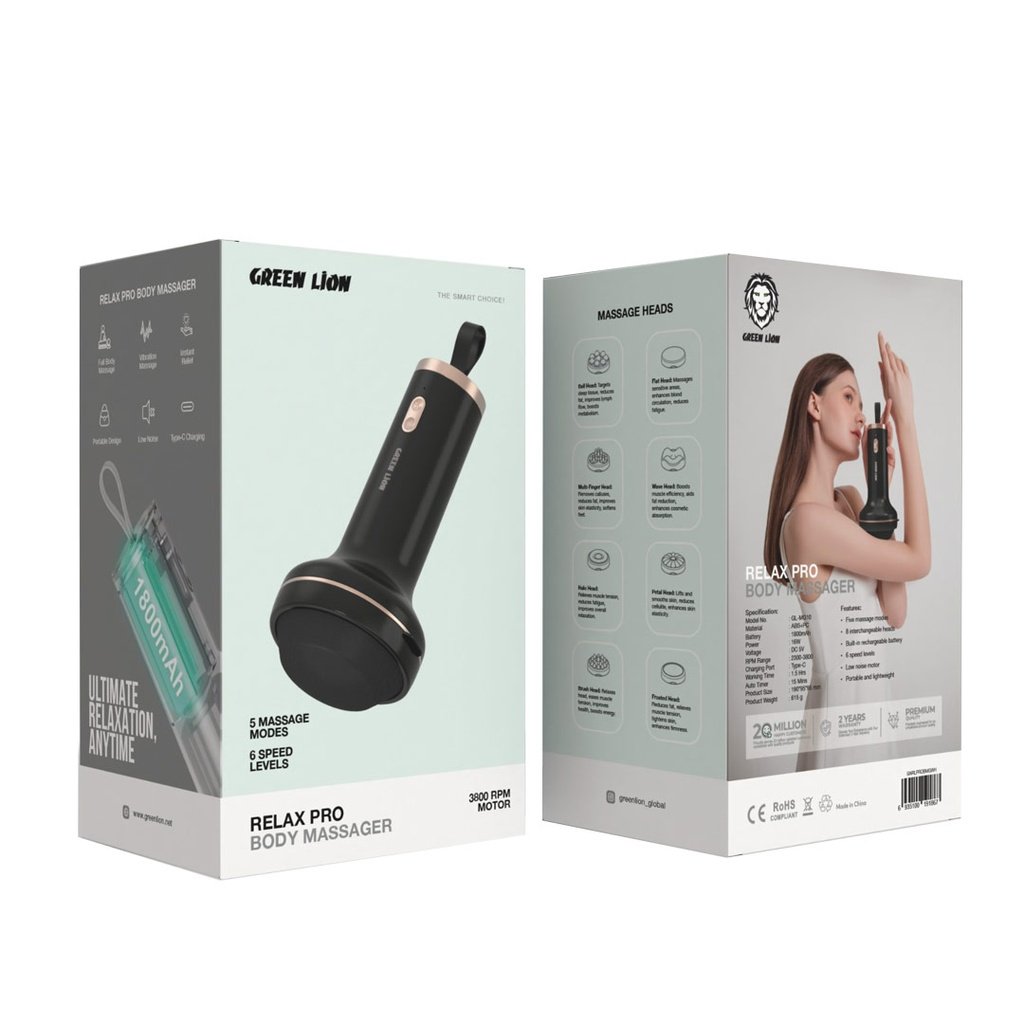GREEN LION RELAX PRO BODY MASSAGER BLACK GNRLPROBMGBK