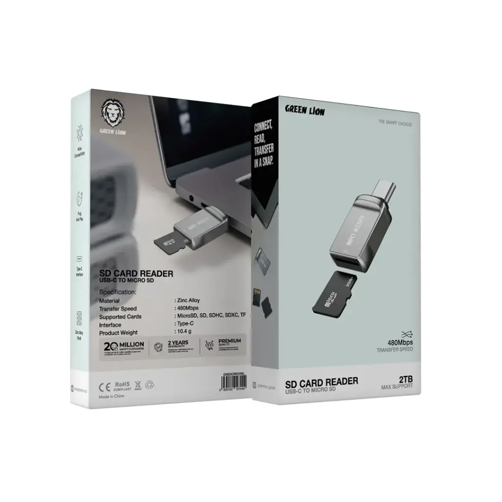 GREEN LION SD CARD READER USB C TO MICRO SD SILVER GNSDCRRDRSL thumbnail 3