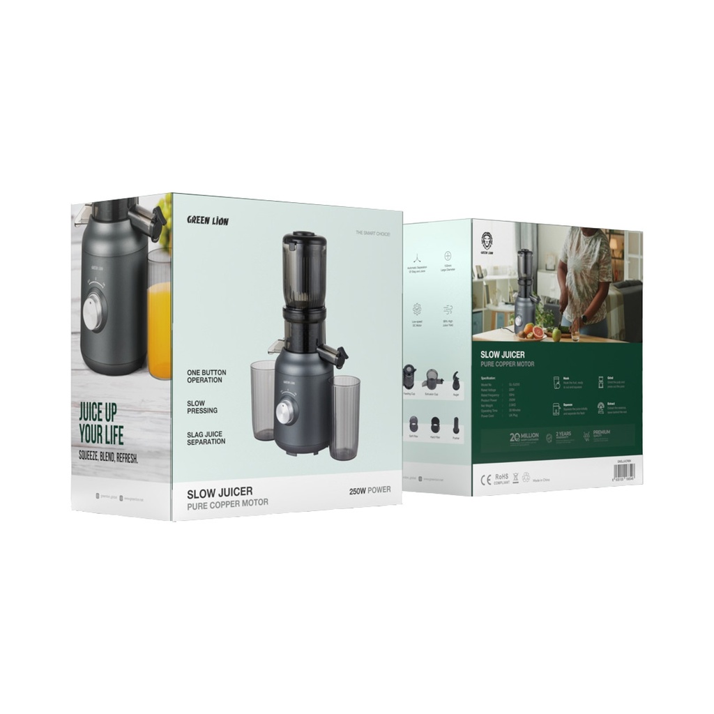 GREEN LION SLOW JUICER PURE COPPER MOTOR BLACK GNSLJUCRBK thumbnail 2